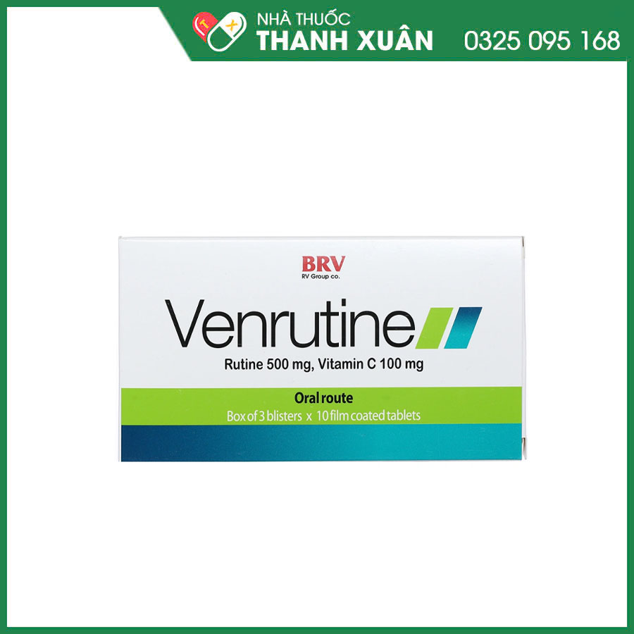 Venrutine thuốc điều trị trĩ, xuất huyết dưới da, vết bầm máu, suy tĩnh mạch