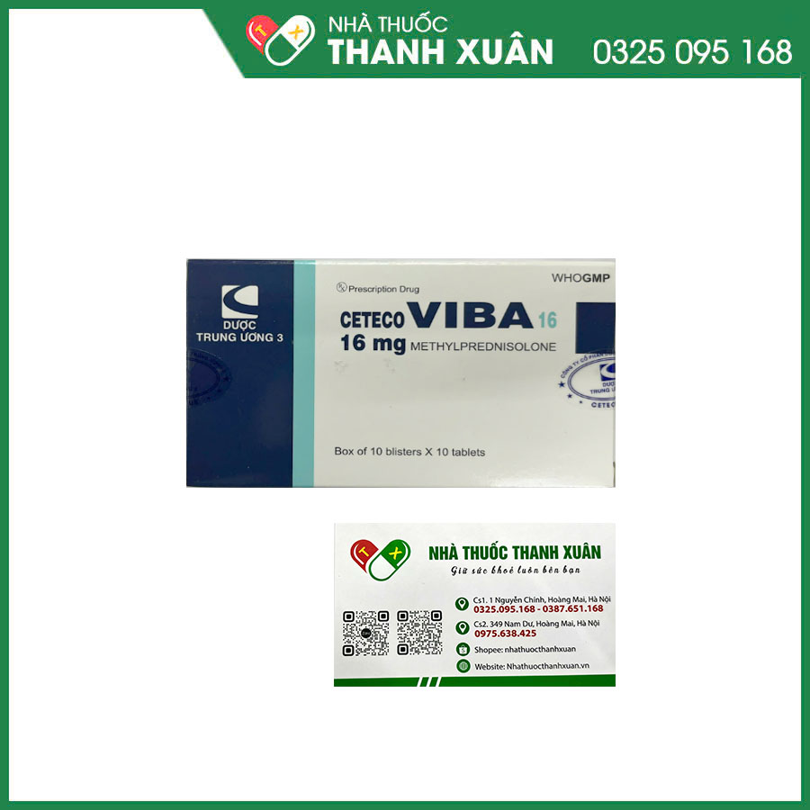 CETECOVIBA 16mg thuốc chống viêm, ức chế miễn dịch và hỗ trợ điều trị một số bệnh viêm, dị ứng, ung thư