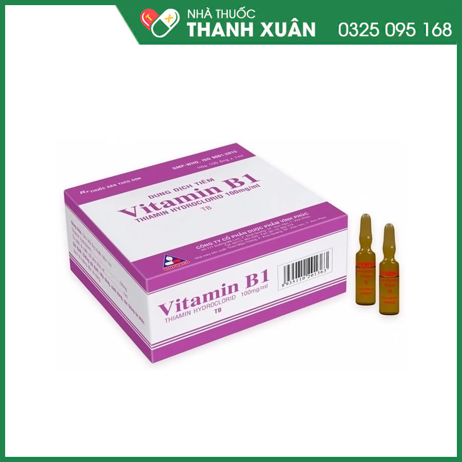 Vitamin B1 (dd tiêm) điều trị và phòng các trường hợp thiếu hụt Vitamin B1