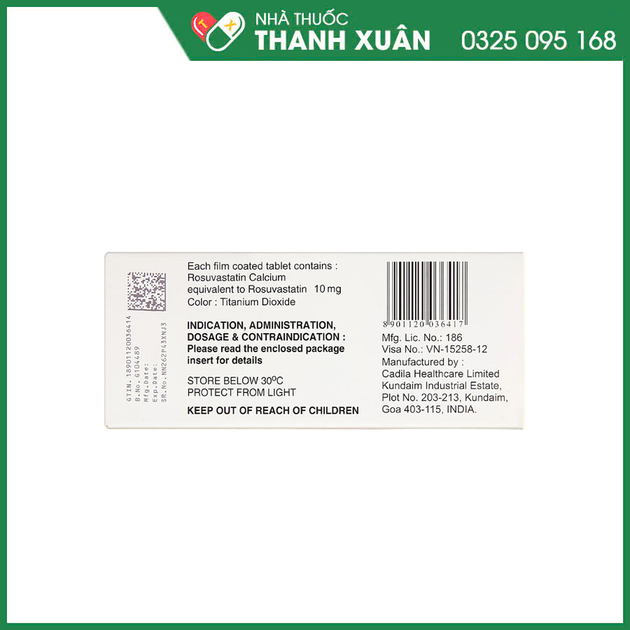 Zyrova 10mg thuốc điều trị rối loạn mỡ máu, rối loạn lipid máu
